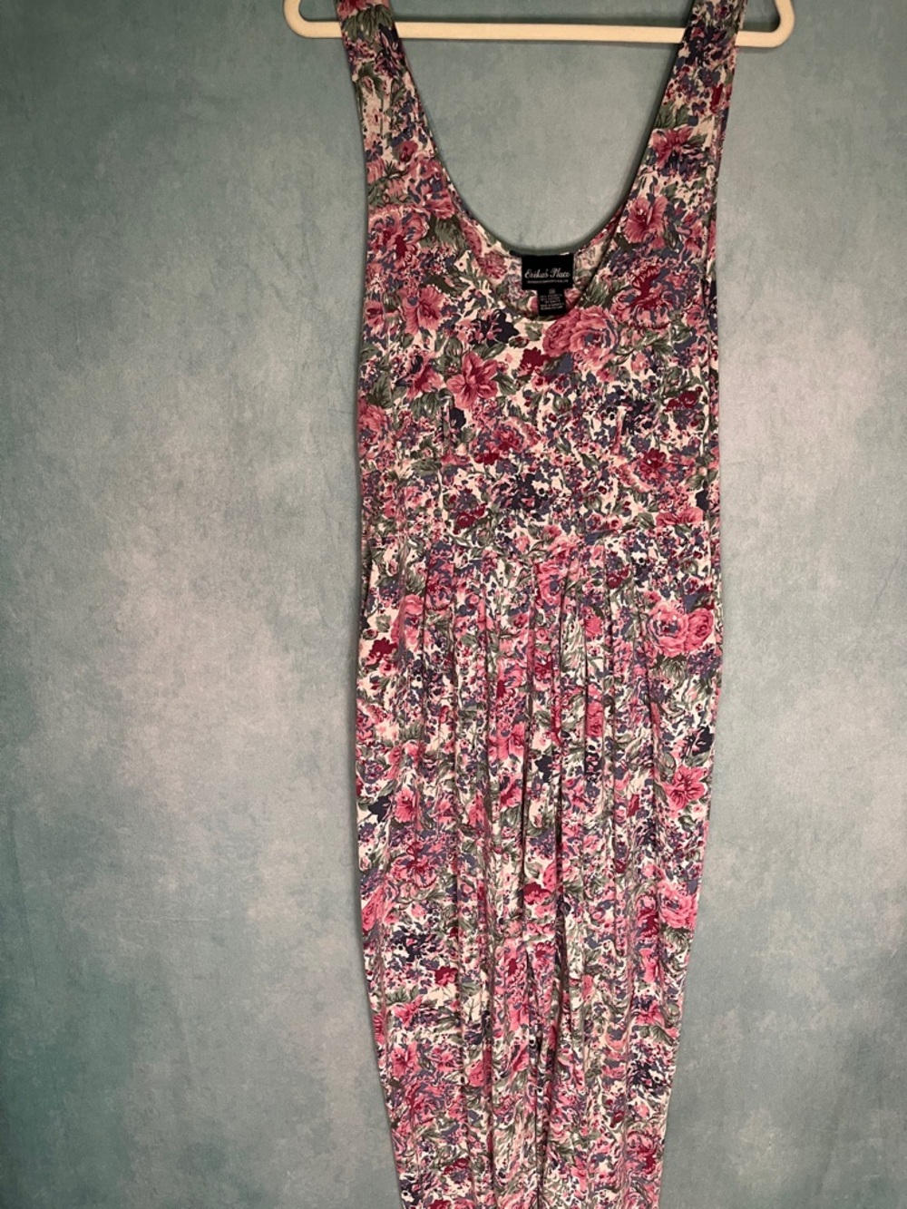 Vintage Floral Romper W/pockets
